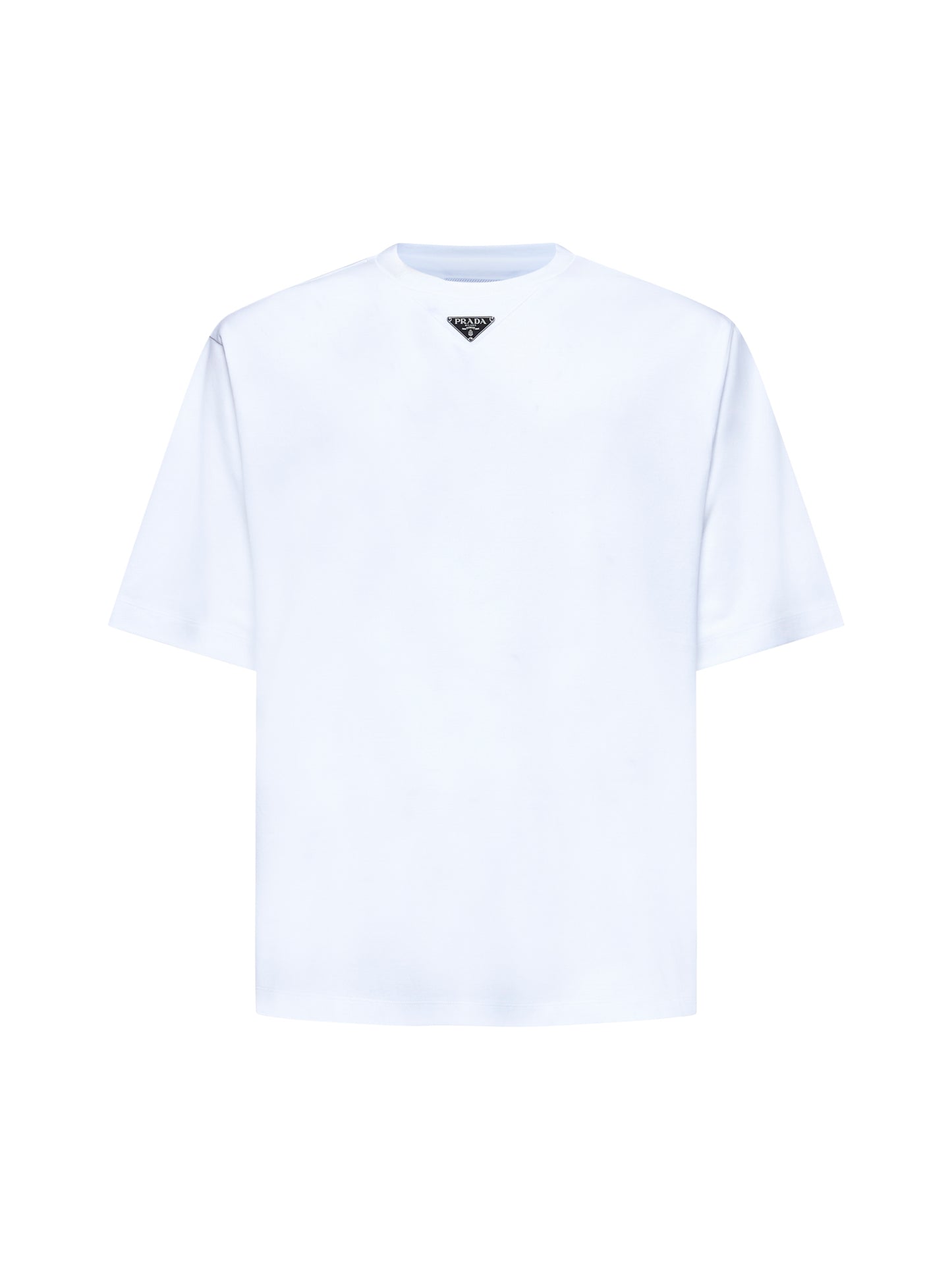 T-shirt over con logo in cotone bianco