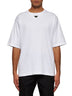 T-shirt over con logo in cotone bianco