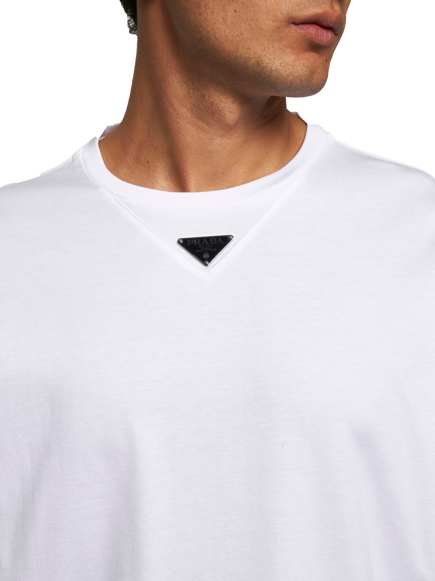 T-shirt over con logo in cotone bianco