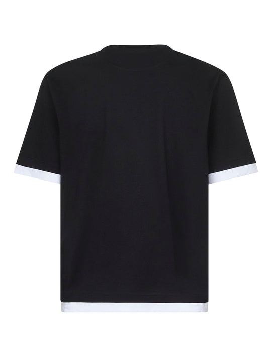 T-shirt girocollo in cotone nero