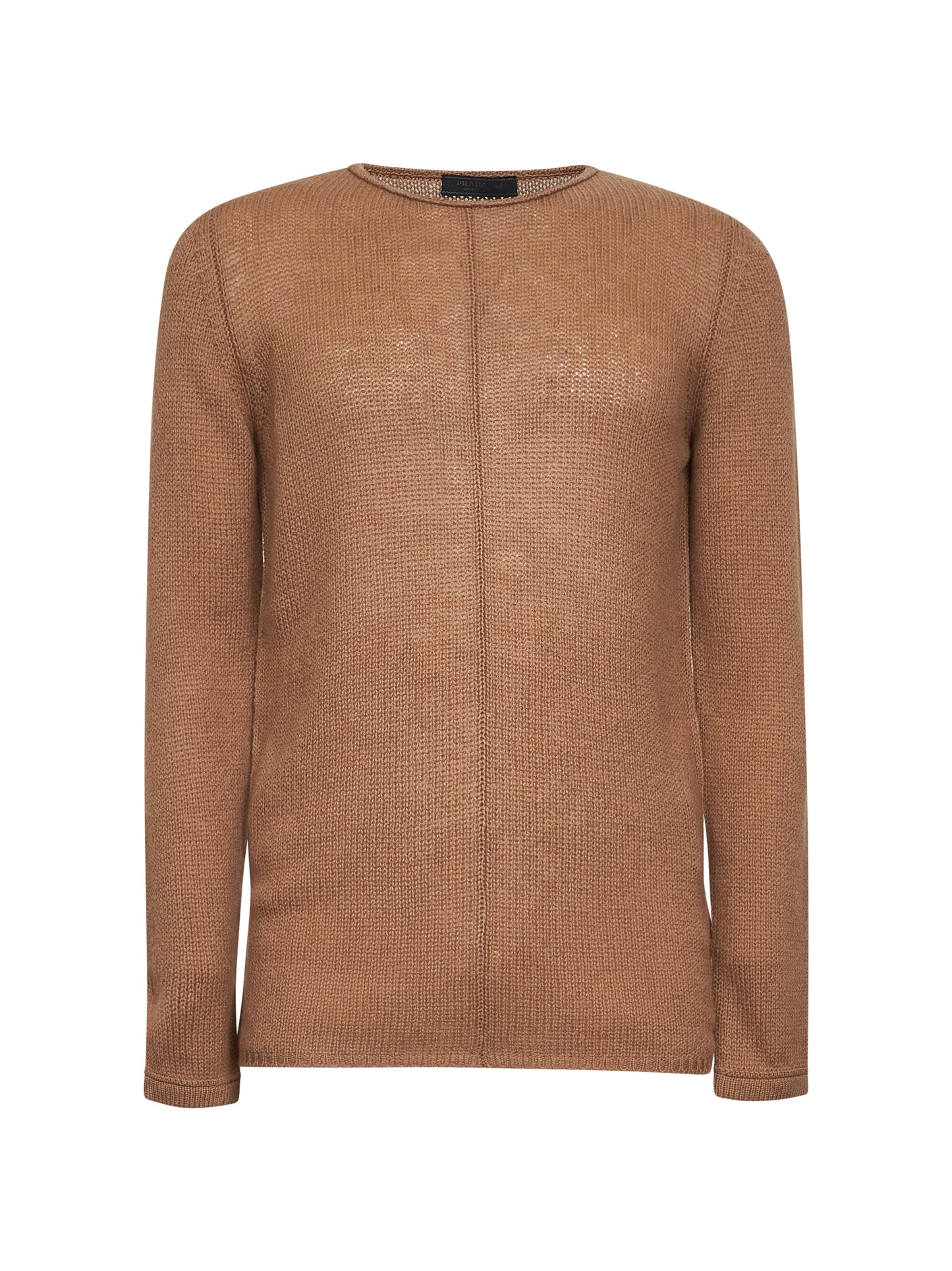 Camel cashmere crewneck sweater