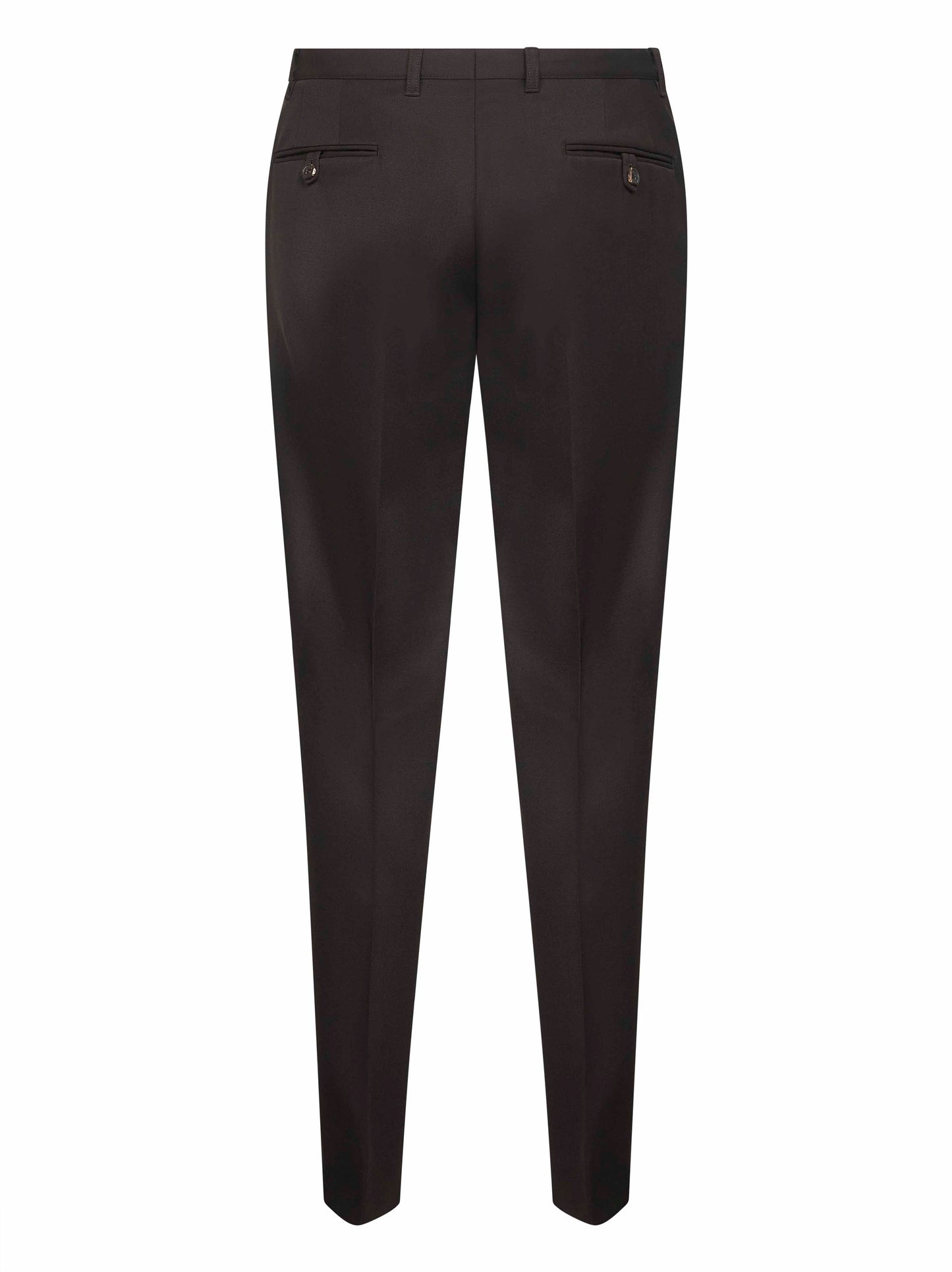 Pantaloni slim in lana vergine marrone