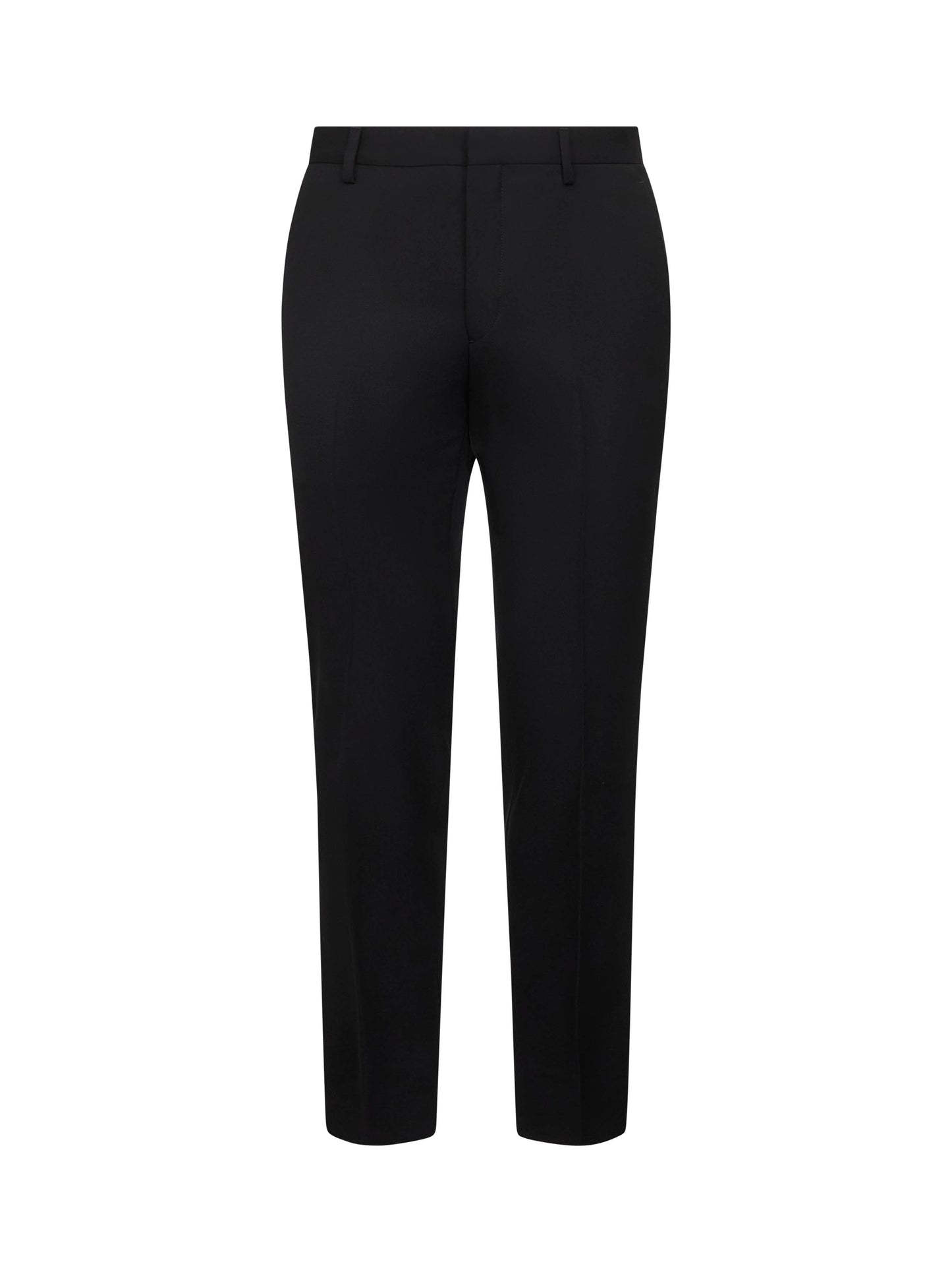 Black wool slim trousers