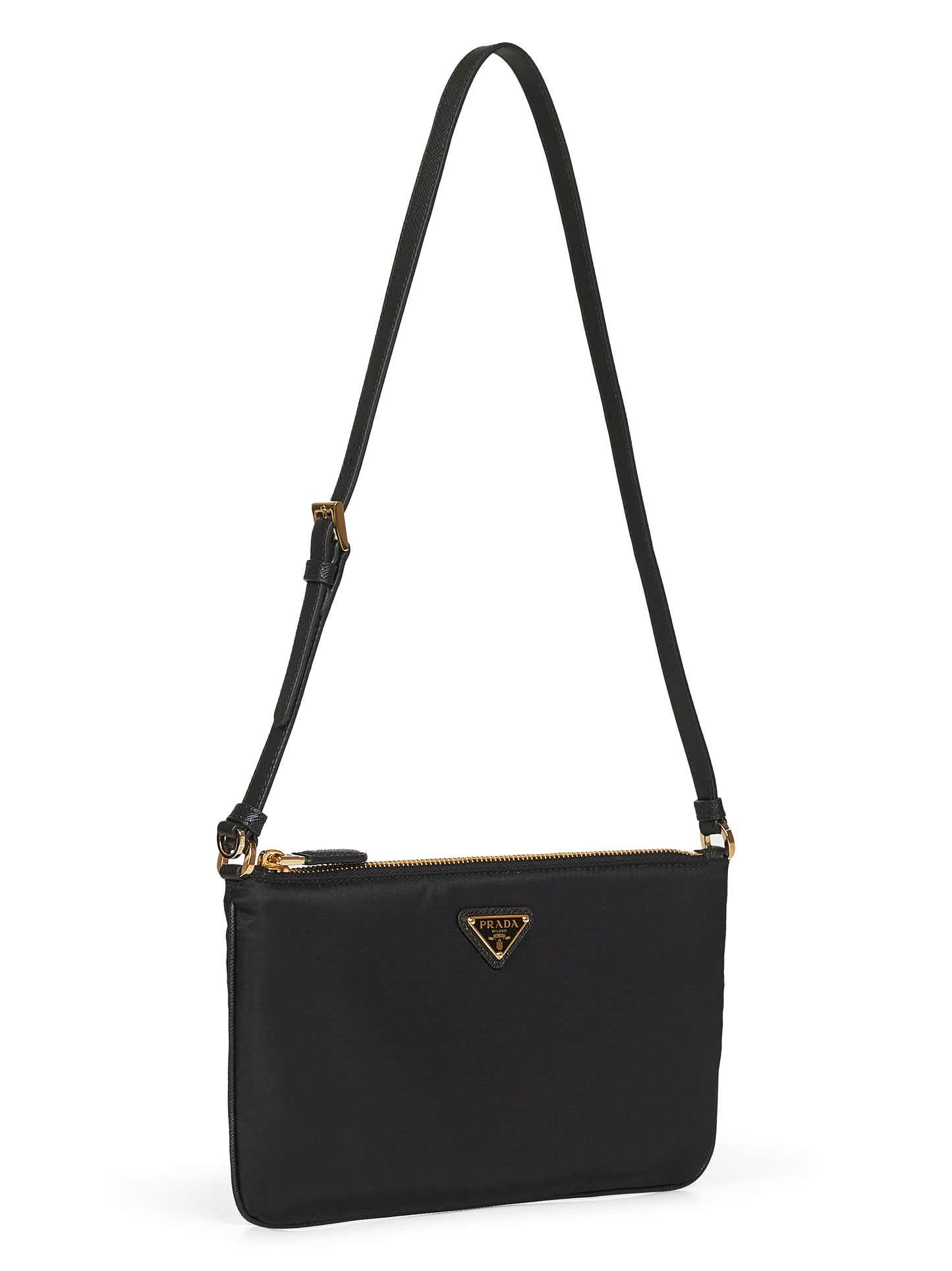 Black pouch with shoulder strap