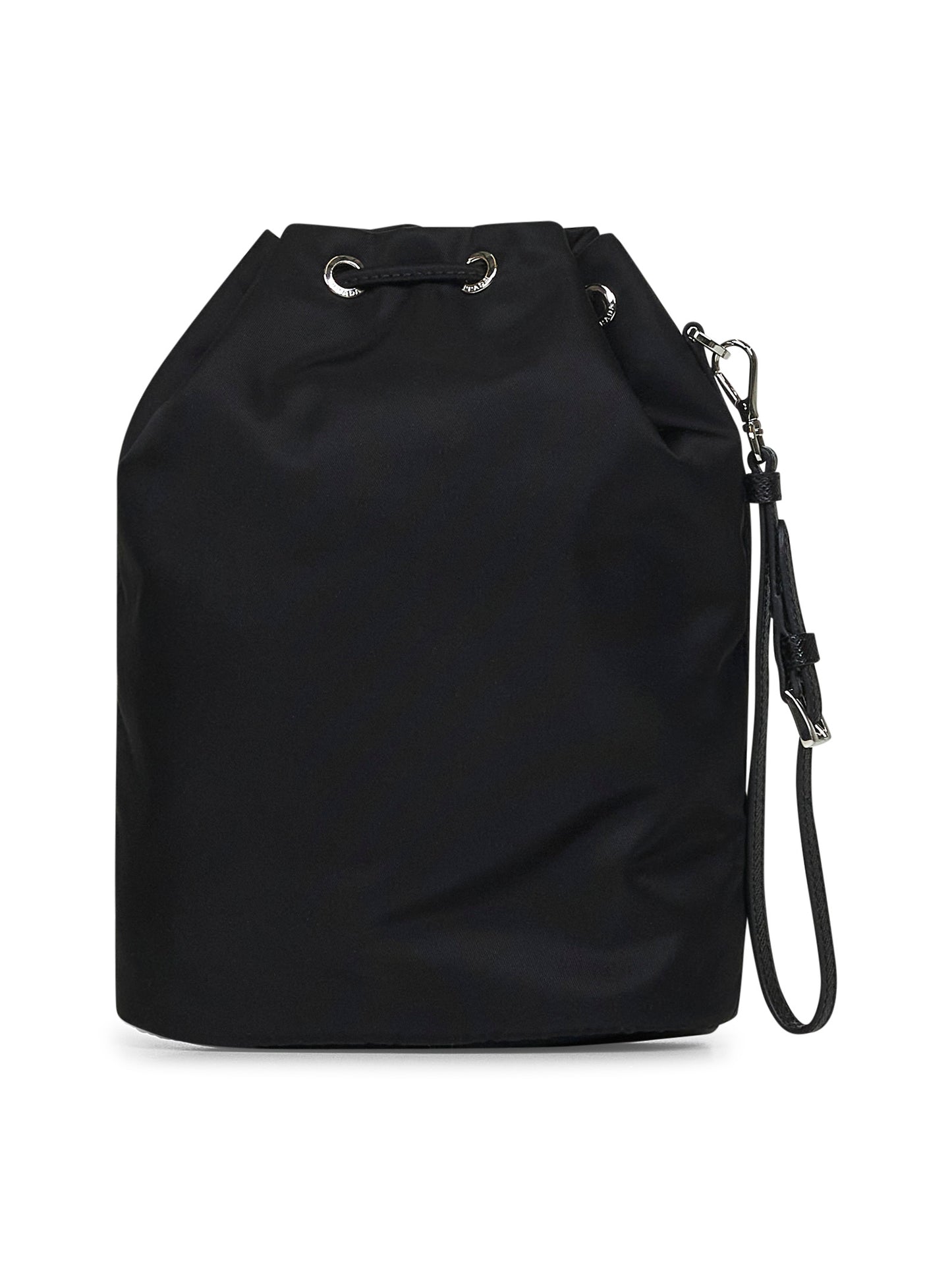 Black bucket pouch bag