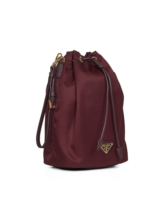 Burgundy bucket pouch bag