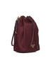 Burgundy bucket pouch bag