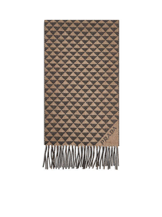 Double wool and cashmere scarf