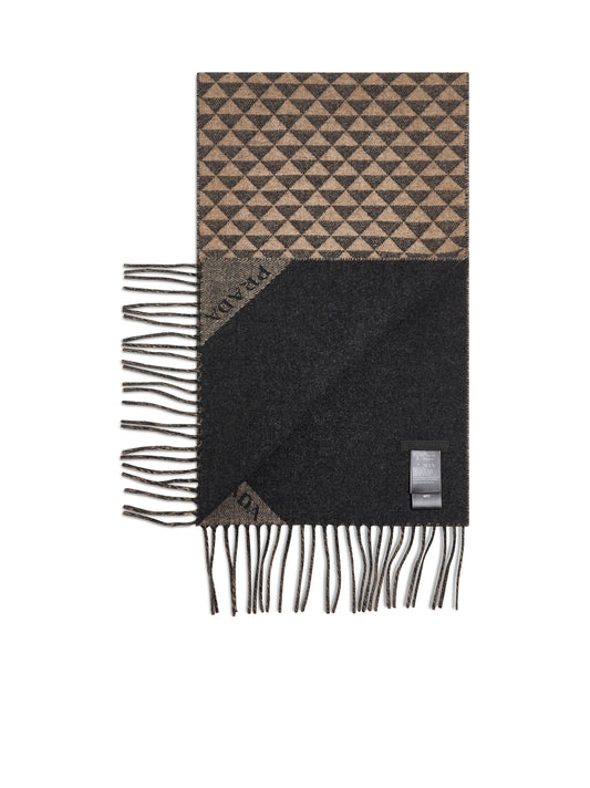 Double wool and cashmere scarf