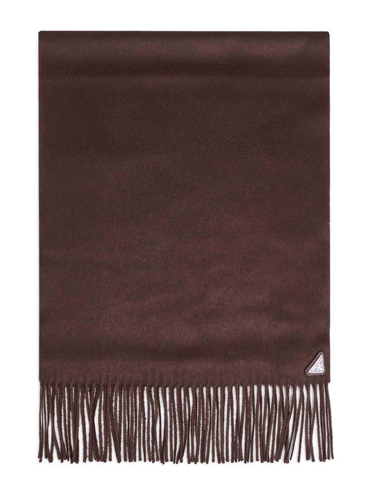 Sciarpa in seta e cashmere marrone