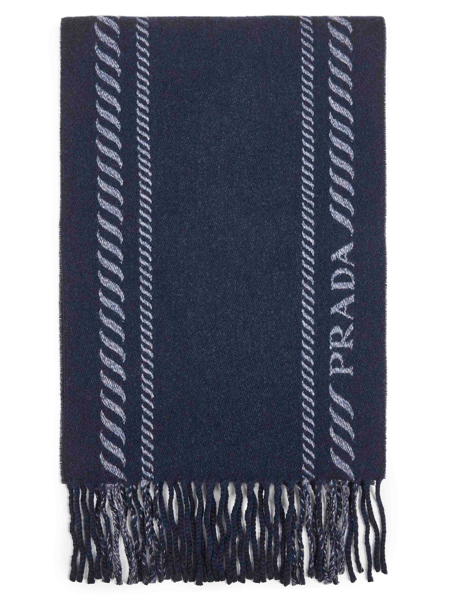 Sciarpa in lana e cashmere blu