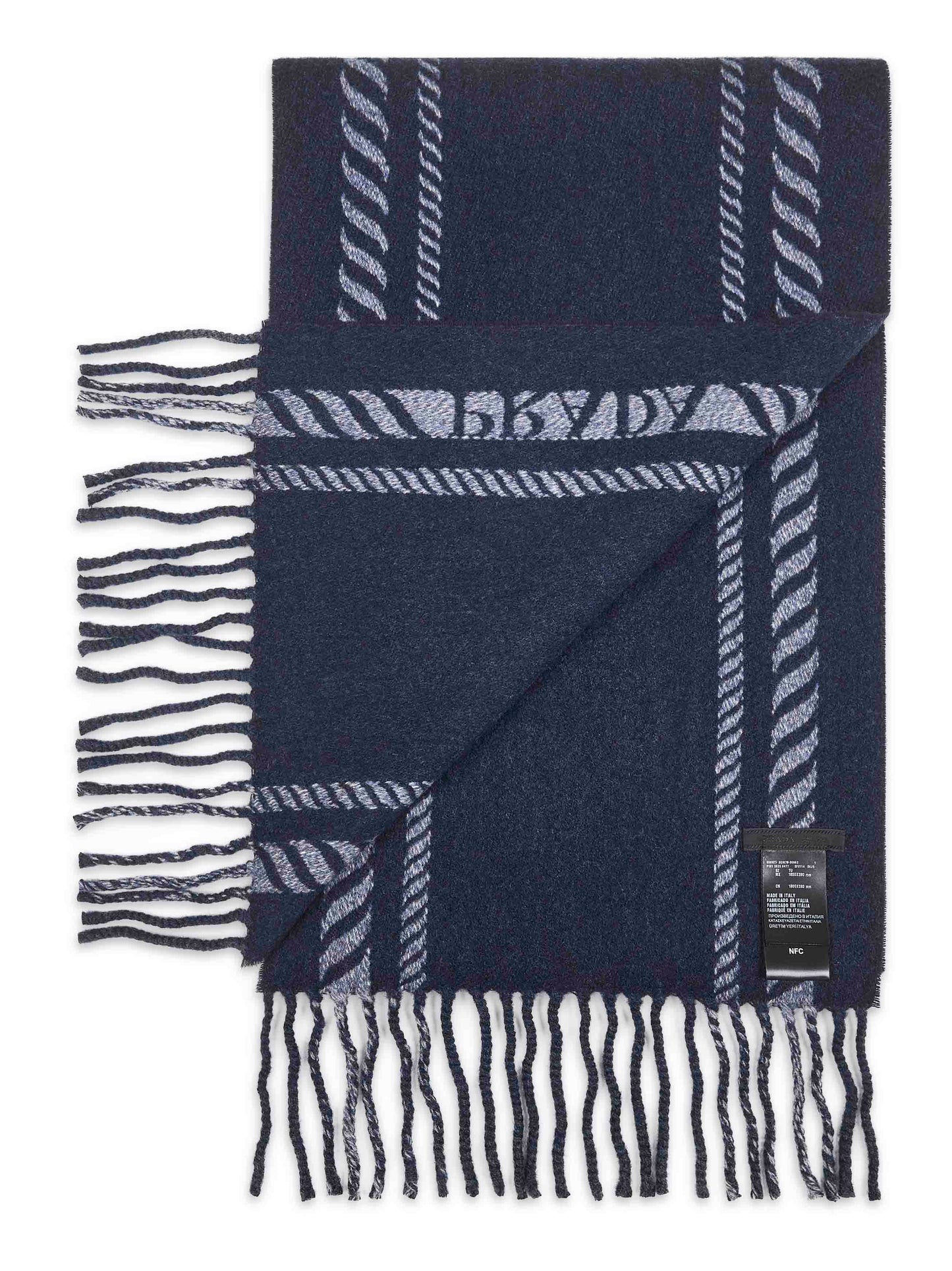Sciarpa in lana e cashmere blu