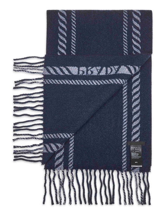 Blue wool and cashmere scarf
