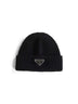 Berretto in cashmere a coste nero