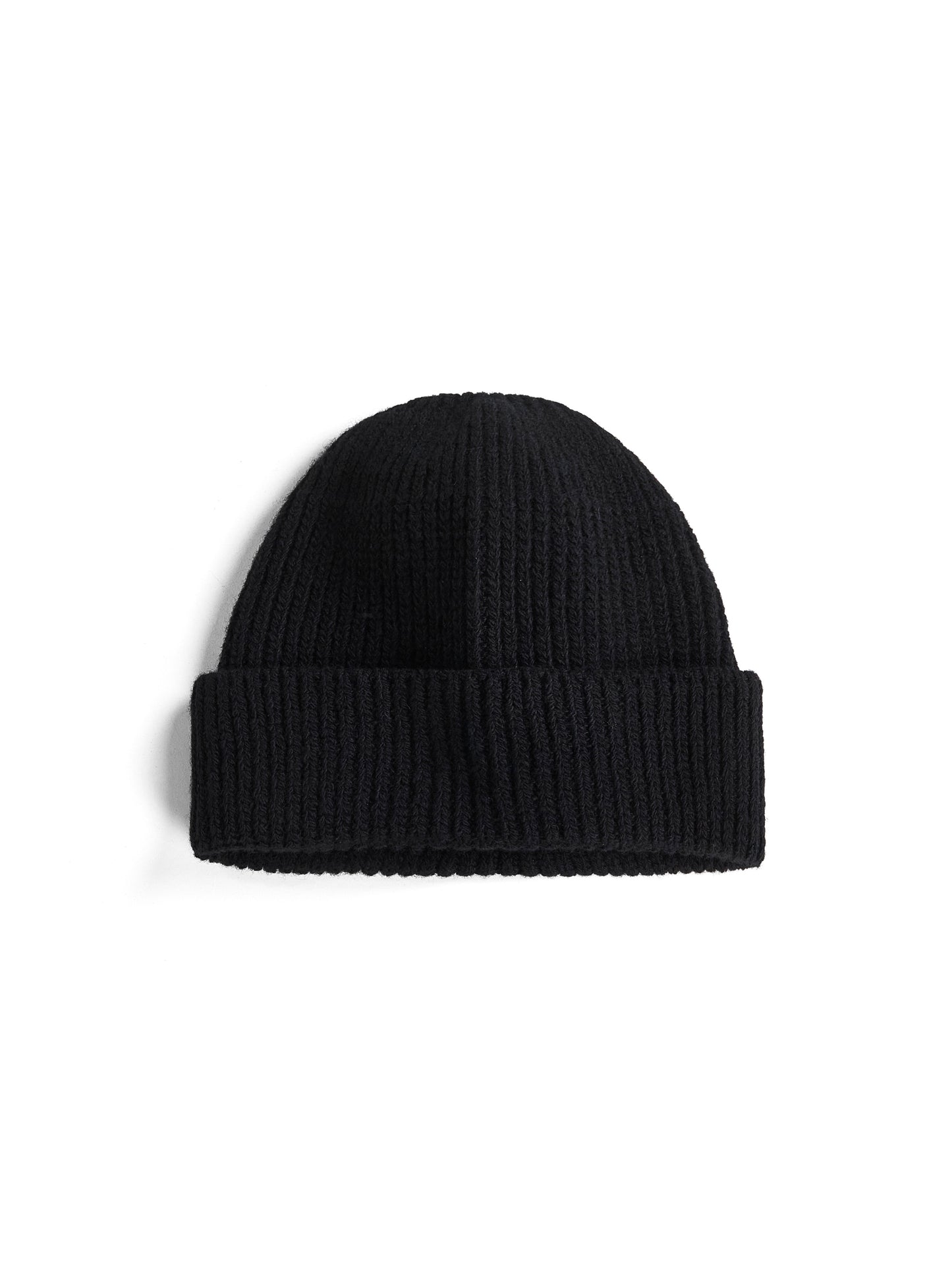 Berretto in cashmere a coste nero
