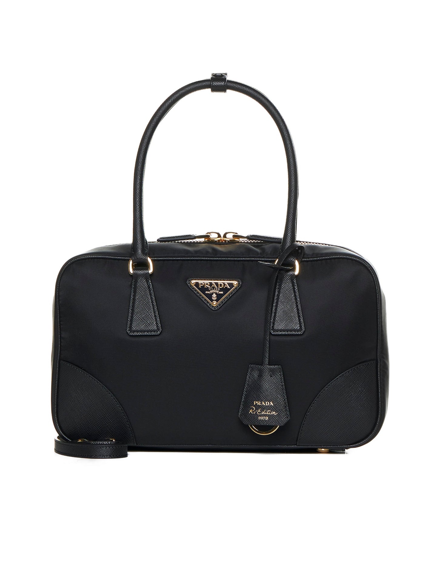"Medium Black Re-Edition Duffel Bag in Re-Nylon