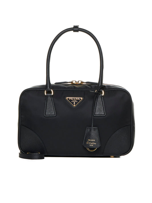 "Medium Black Re-Edition Duffel Bag in Re-Nylon