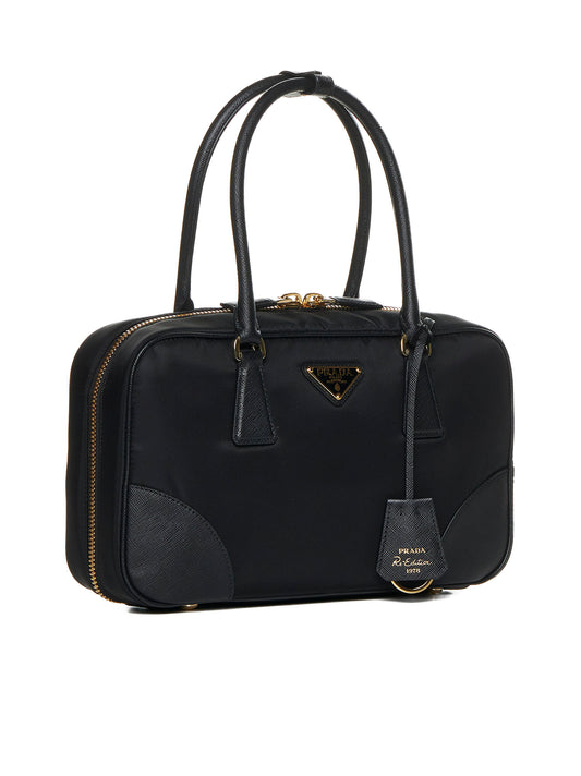 "Medium Black Re-Edition Duffel Bag in Re-Nylon