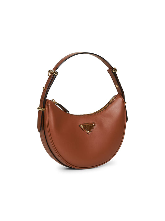 Cognac Prada Arqué small shoulder bag