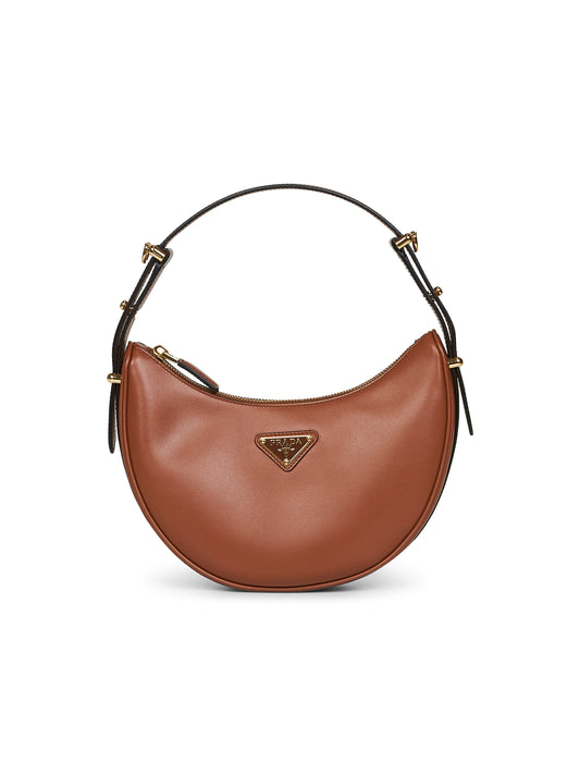 Cognac Prada Arqué small shoulder bag