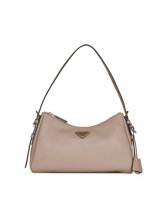 Borsa a spalla Prada Aimée medium fango
