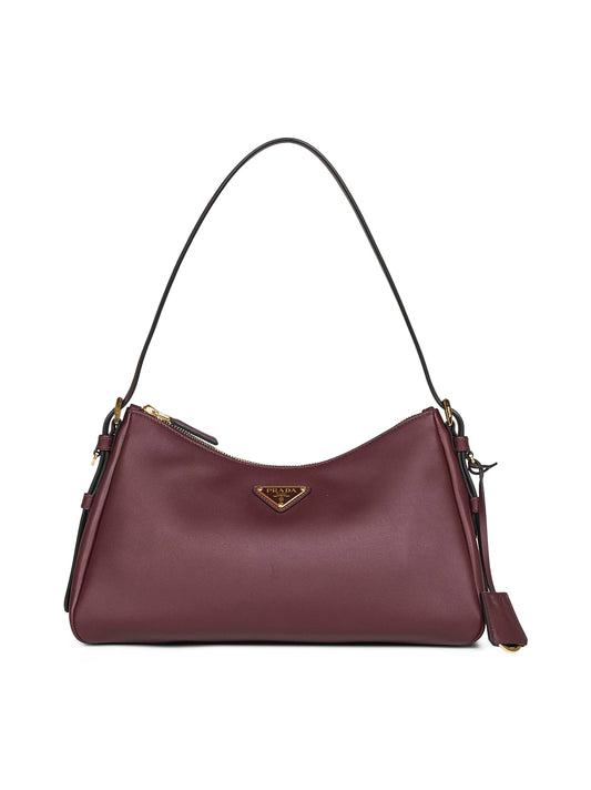 Borsa a spalla Prada Aimée medium bordeaux