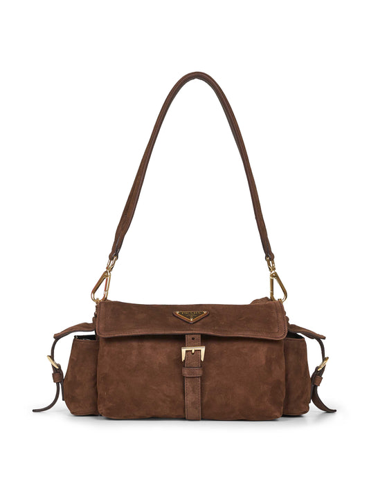 Borsa a spalla Prada Explore medium marrone