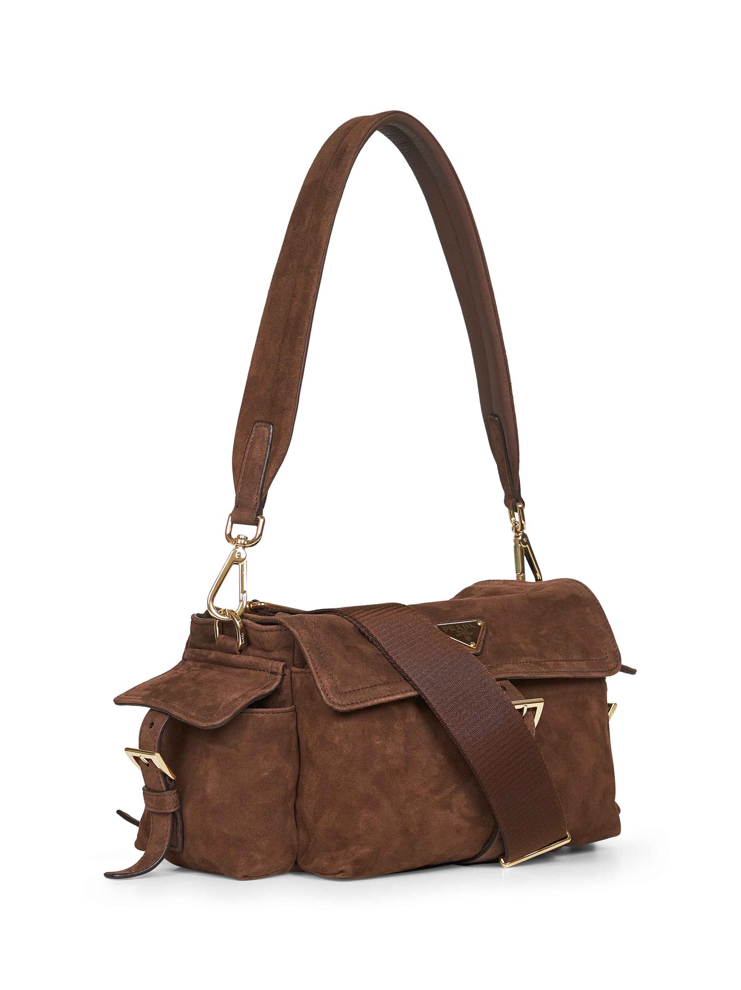 Borsa a spalla Prada Explore medium marrone