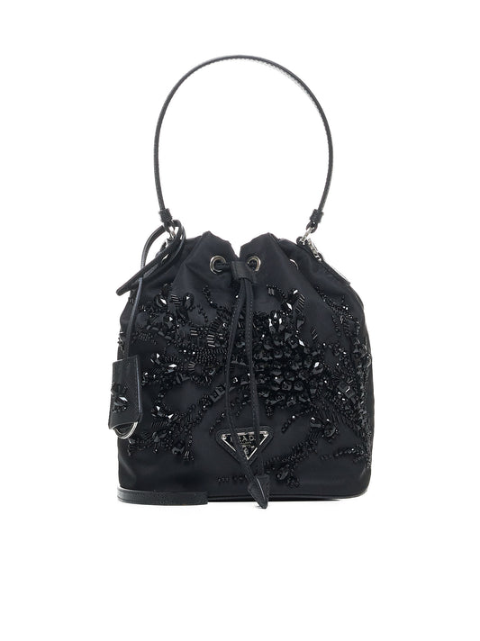 Borsa mini in Re-Nylon con cristalli