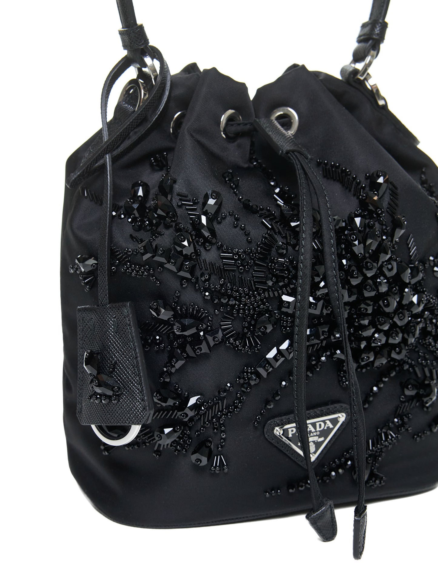 Borsa mini in Re-Nylon con cristalli