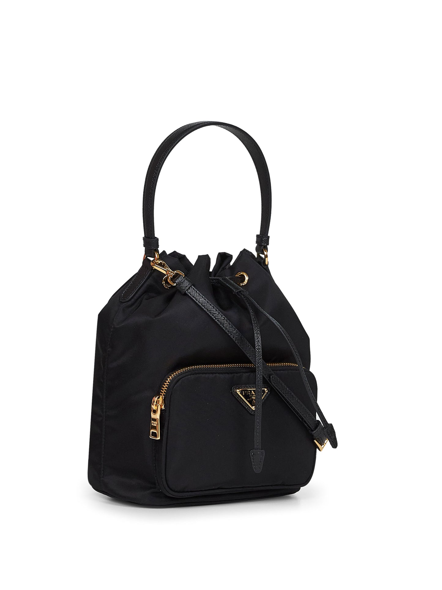 Borsa a secchiello Prada Duet nera