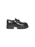 Black brushed leather loafers
