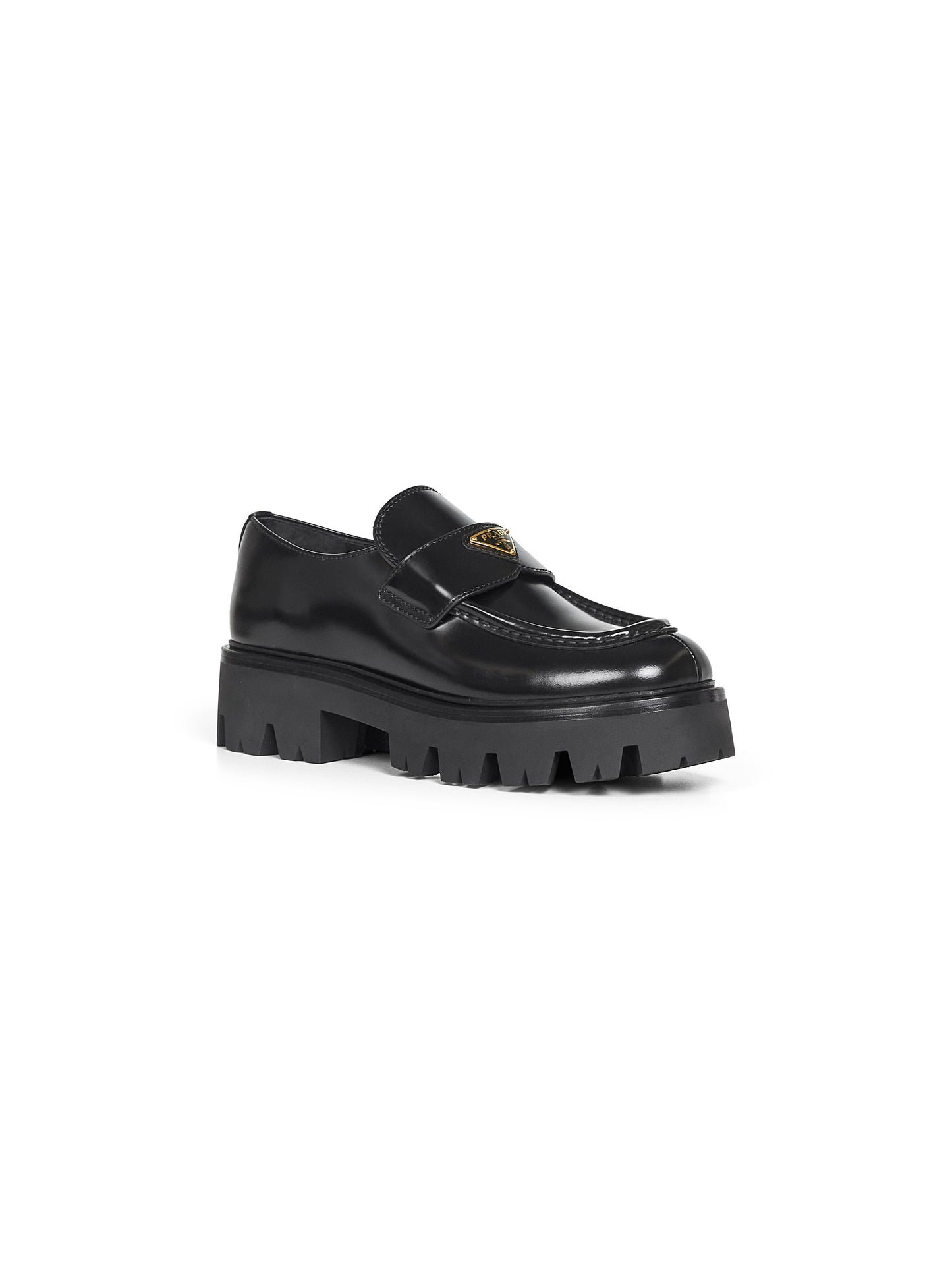 Black brushed leather loafers