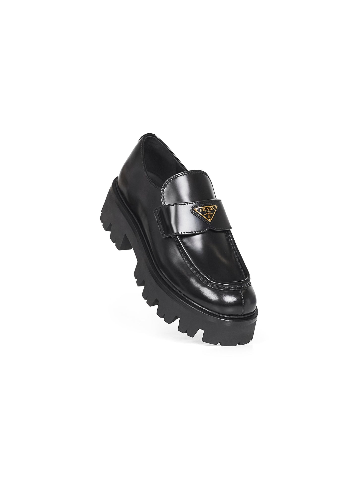 Black brushed leather loafers