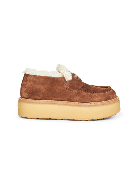 Cocoa suede loafers
