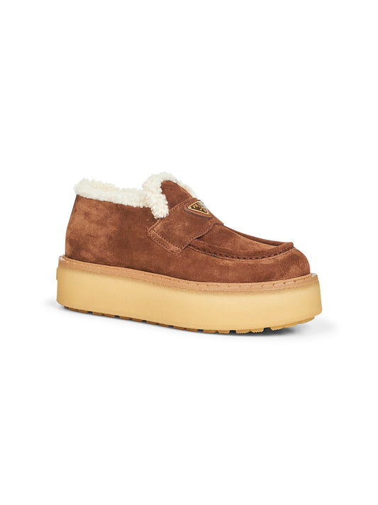 Cocoa suede loafers