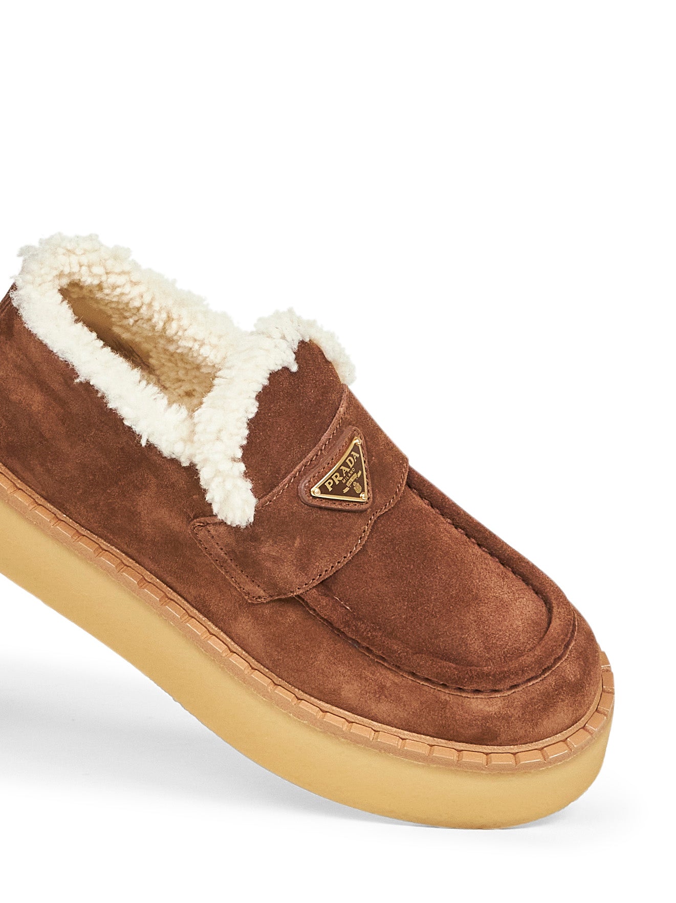 Cocoa suede loafers