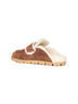 Sabot in pelle scamosciata e shearling marrone