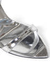 Sandali in pelle metallizzata argento