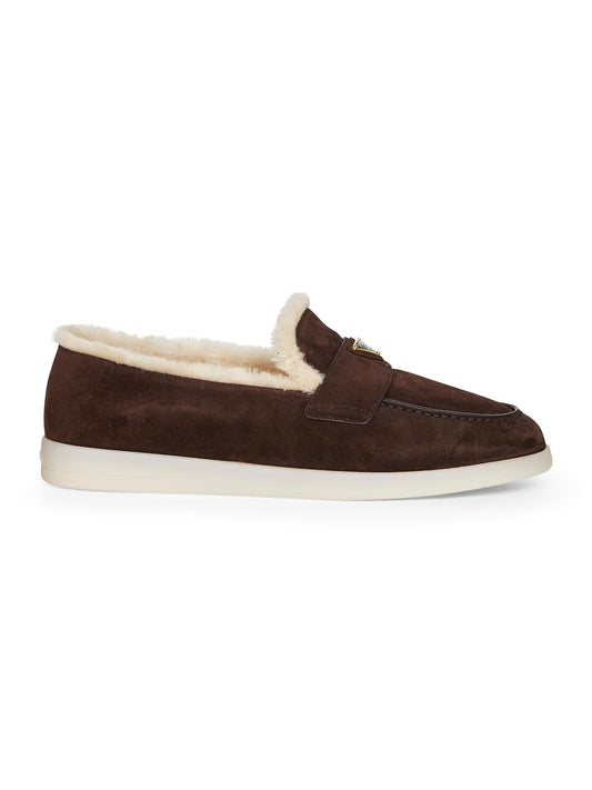 Brown suede loafers