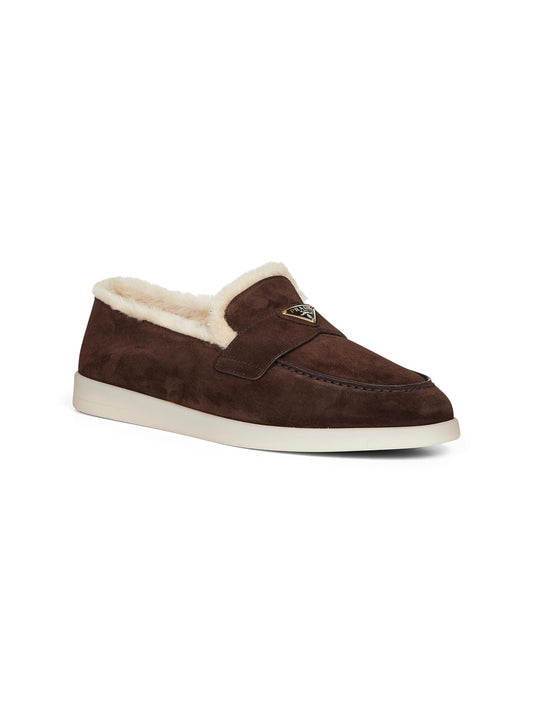 Brown suede loafers