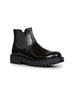 Black calfskin Chelsea boots by Prada