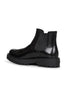 Black calfskin Chelsea boots by Prada