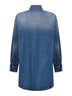 Camicia lunga in denim di cotone azzurro
