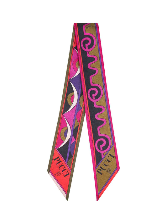 Astro and Rombi print silk twill scarf