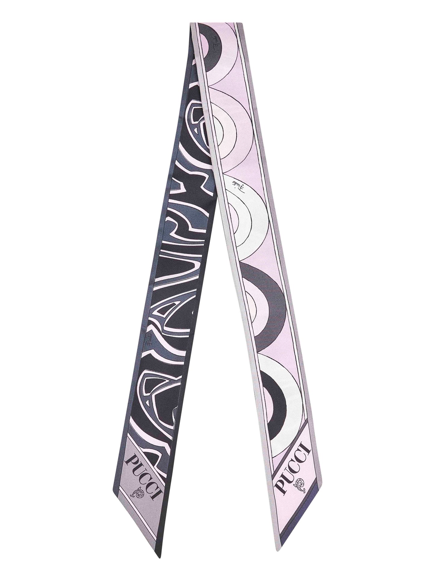 Foulard in twill di seta stampa Iride e Labirinto