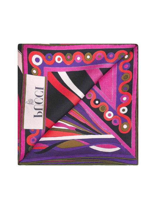 Printed silk twill scarf