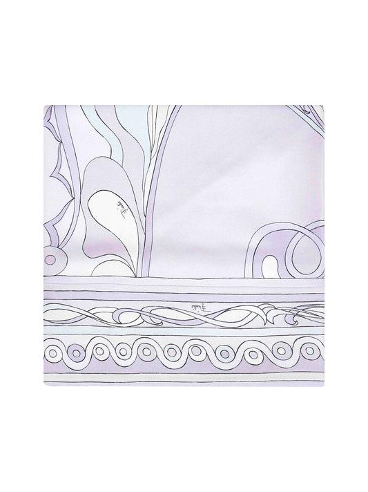 Triangle Scarf with Orchid Print