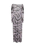 Labirinto print long tulle dress