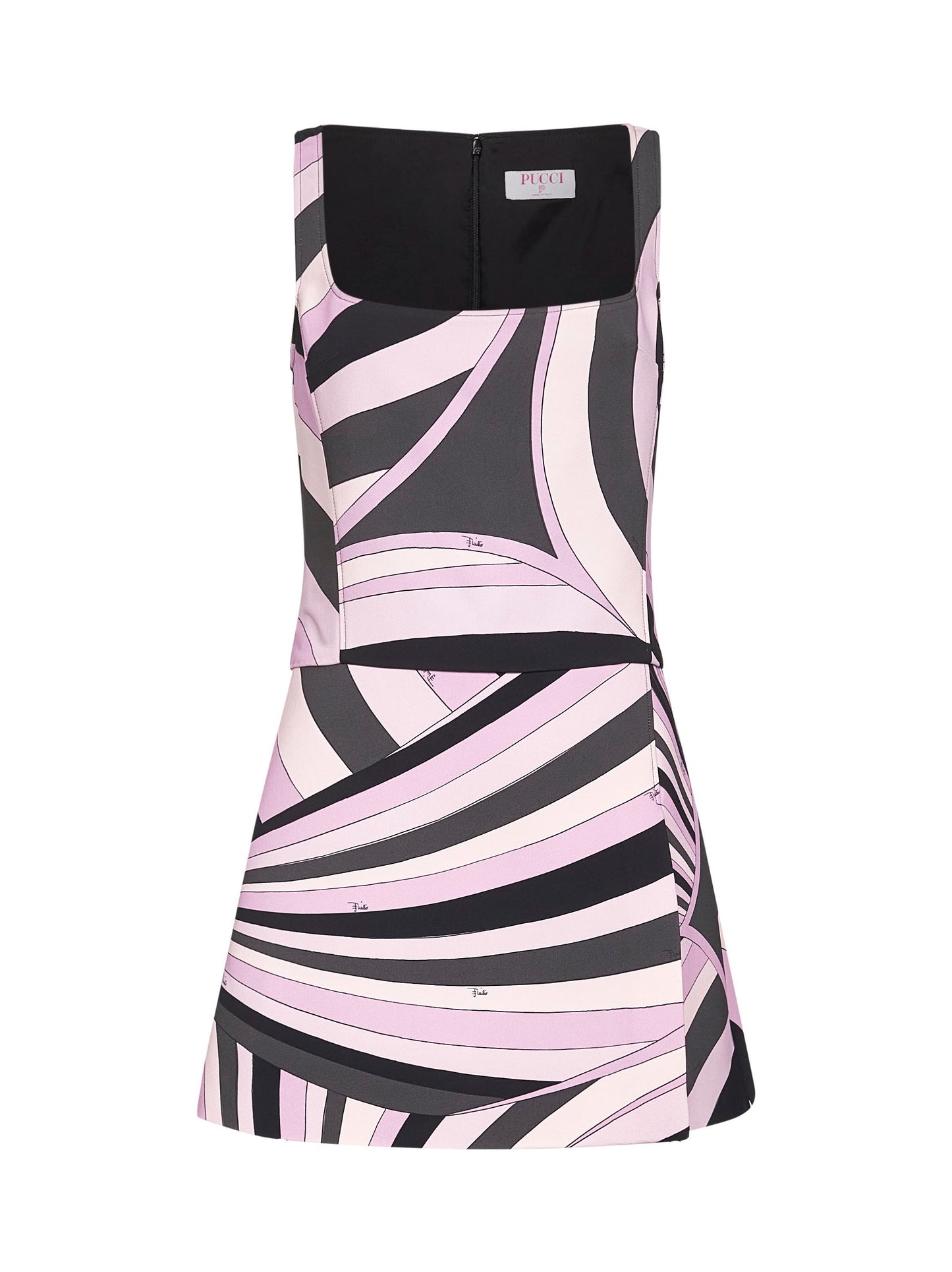 Iride print stretch viscose minidress